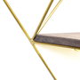 Hanah Home Wr075 Estantería de Pared de Madera Maciza Nogal y Dorado